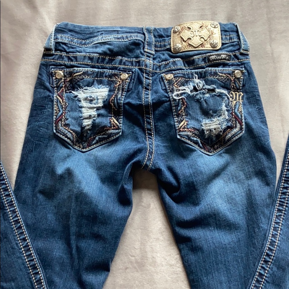 Miss Me Dark Blue Denim Skinny Jeans Sz 26
